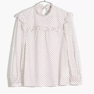 Madewell Ruffle Dot Mockneck Top